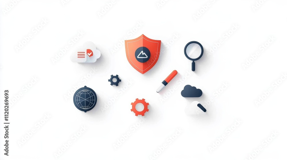 Aufkleber a set of icons for various cloud computing services