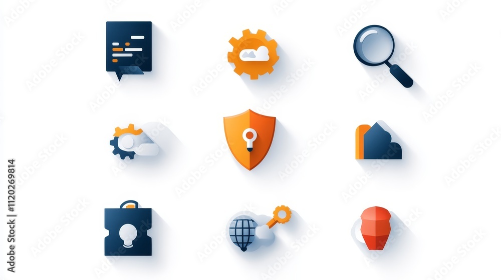 Aufkleber a set of icons for various cloud computing services