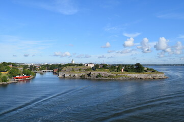 Suomenlinna is a sea fortress composed of eight islands, of which six have been fortified; it is about 4 km southeast of the city center of Helsinki, the capital of Finland. 