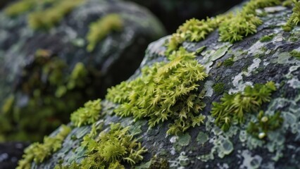 The Natural Beauty of Lichens on a Stone Surface