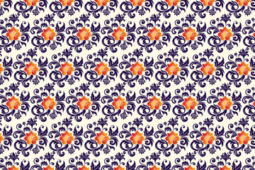 Seamless Floral Pattern with Botanical Motifs for Fashion and Textile Designs Featuring Elegant Decorative Flowers, Ornamental Elements, and Modern Decorative Prints for Home Decor