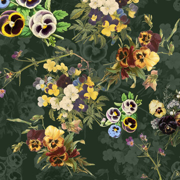 botanical floral pattern design, floral pattern