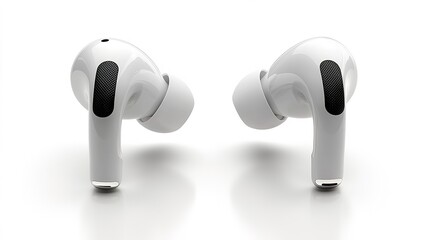 Sleek white wireless earbuds designed for superior sound quality and comfort, perfect for music lovers and on-the-go listening.