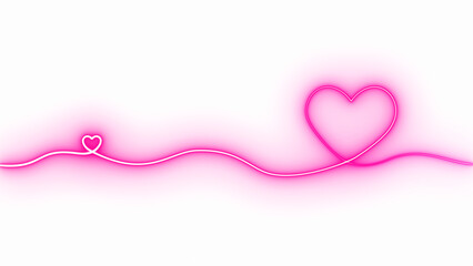 valentines day heart shape and trail neon lights  isolated on transparent background, png  romantic love overlay design element	