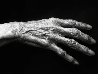 Fototapeta premium Close-up of a mysterious human eye macro, black and white, intricate details
