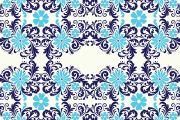 seamless floral pattern with botanical motifs, ornamental flowers, and decorative elements for fashion textiles, creative projects, and modern fabric designs