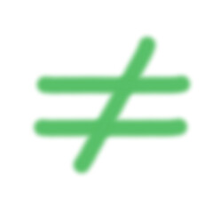 Fototapeta premium Blur not Equal Icon, green colour.