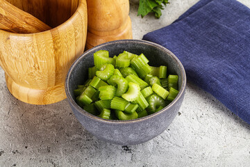 Vegan cuisine - Sliced celery stem