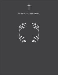 Funeral card. Empty card with space for photo. 