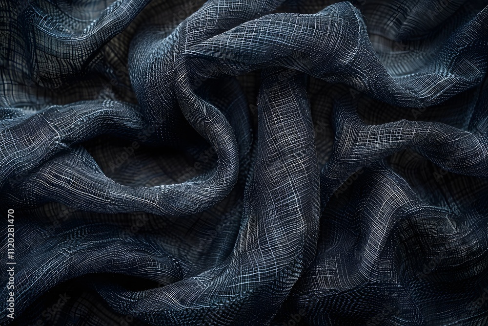 Poster elegant dark fabric with intricate patterns and soft texture