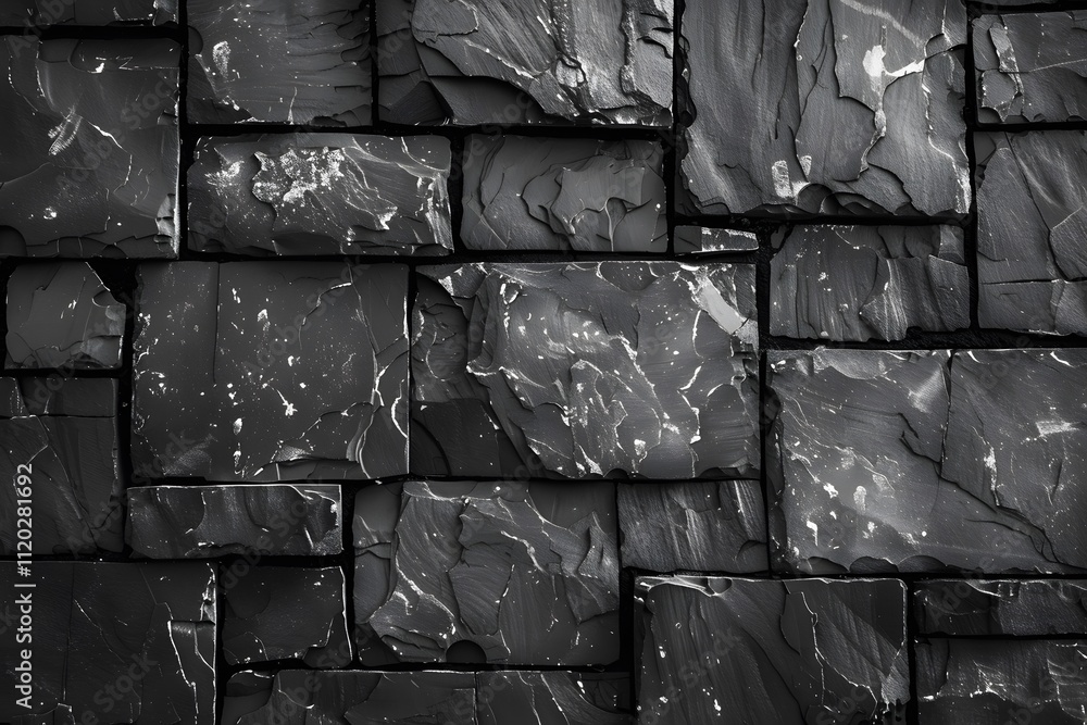 Poster elegant dark slate wall with unique patterns