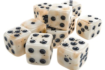 A Colorful Collection of Dice Piled Together