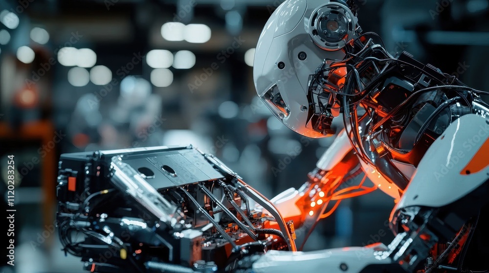 Poster advanced hazardous material handling robot innovated by engineer for enhanced industrial safety and 