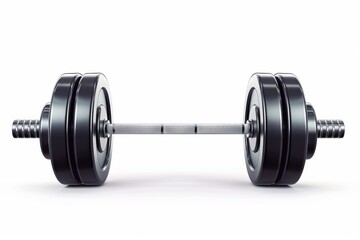 Fototapeta premium Dumbbell icon, gym equipment, weightlifting symbol, bodybuilding 3d realistic logo, dumbbell sport