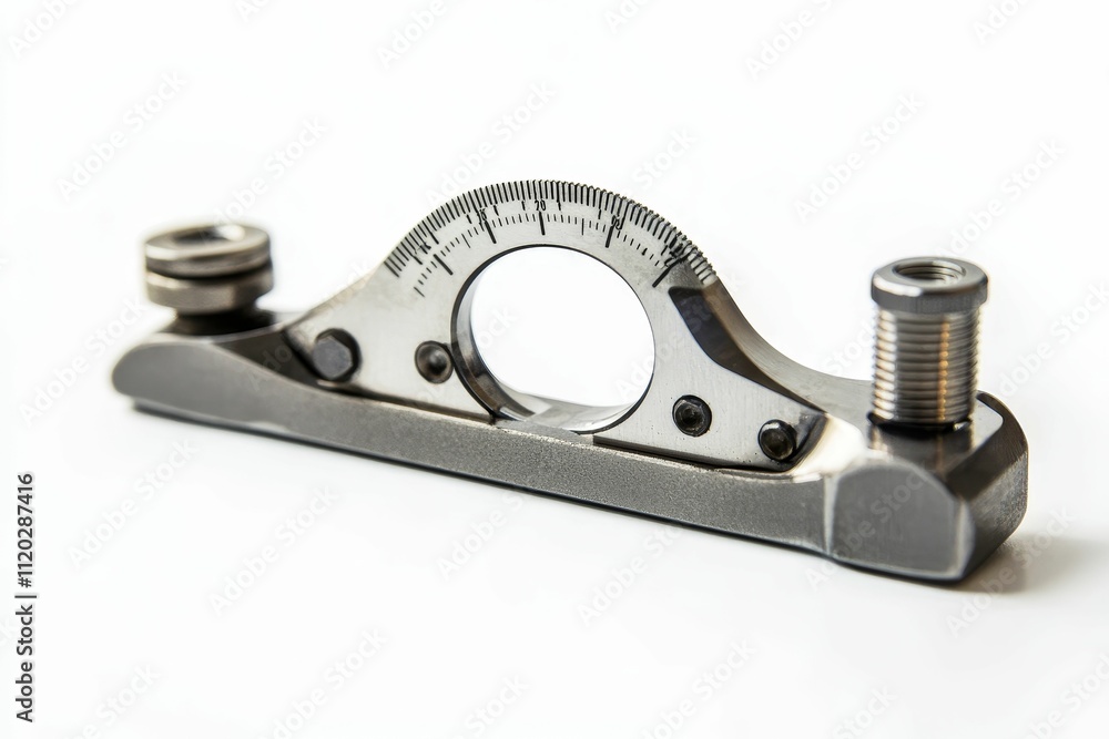 Poster metal device; protractor; measuring instrument; precision tool.