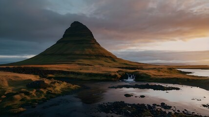 sunset over the mountains
