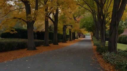 Naklejka premium path in autumn