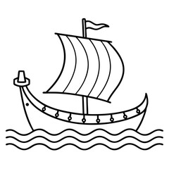 pirate ship isolated on white