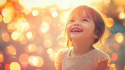 Fototapeta premium The Joyful Child in Bokeh