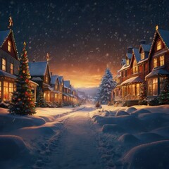 Fototapeta premium Christmas house in the mountains