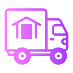 moving truck gradient icon