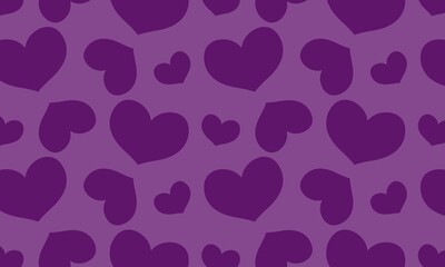 Repeating raster pattern with hearts on purple background