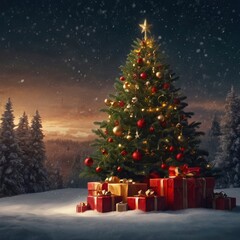 Obraz premium Christmas house in the mountains