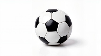 Fototapeta premium Black and white soccer ball on a white background