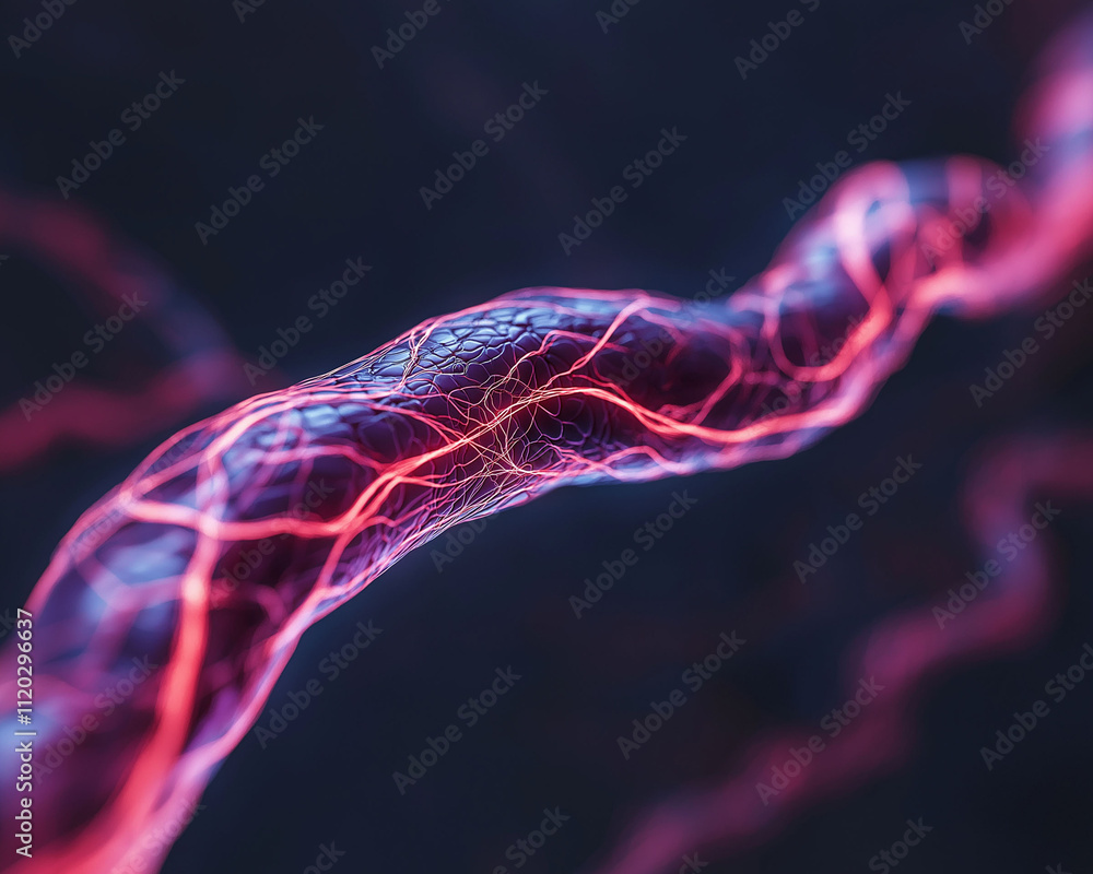 Aufkleber neurological disorders nervous system care. visualization of neural pathways illustrating regenerati