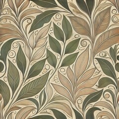 Organic Leaf Pattern with Earthy Tones 