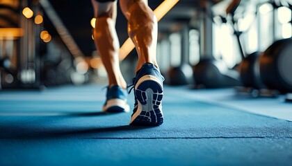 Fototapeta premium Fitness Motivation: Running in Modern Gym Environment