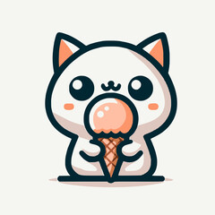 CAT EATING ICE CREAM
