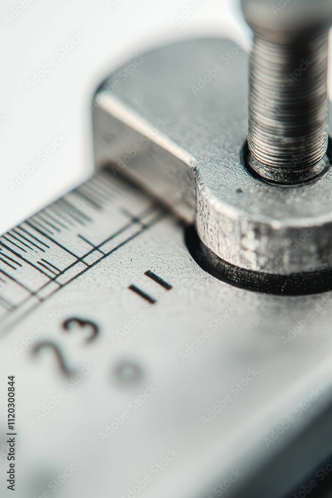 Poster close-up view of metallic measuring device.