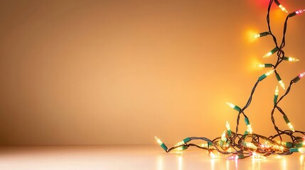 A beautiful arrangement of colorful holiday lights on a soft surface, perfect for creating a warm, festive atmosphere.