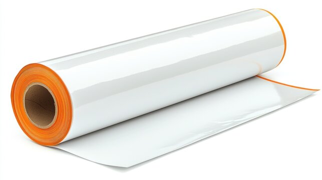 Roll of White Vinyl with Orange Edge: High-Quality Printing Material
