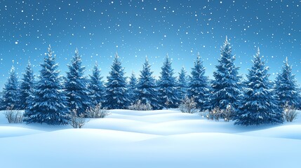 Fototapeta premium A snowy landscape with trees covered in snow