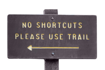 No shortcuts please use trail sign isolated with cut out background..