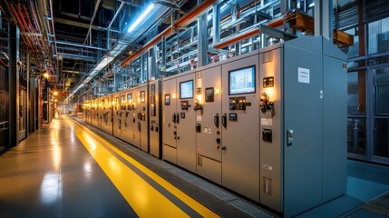 Obraz premium Power distribution is a critical aspect of electrical engineering that ensures the delivery of electricity from power plants to homes, businesses, and industries.