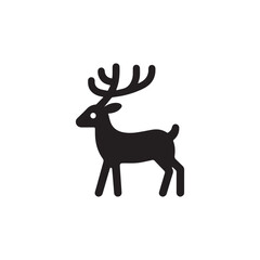 Black Reindeer standing tall with horn