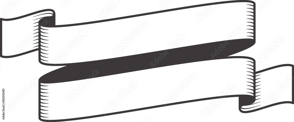 Poster classic ribbon banner design exuding timeless elegance, adding vintage charm to projects while wavin