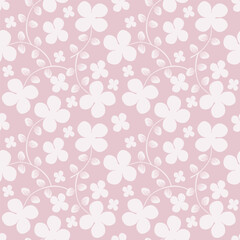 Seamless floral pattern, liberty ditsy print of pretty hand drawn chamomile. Cute botanical design for fabric, paper: colorful field, small flowers, tiny leaves on blue background