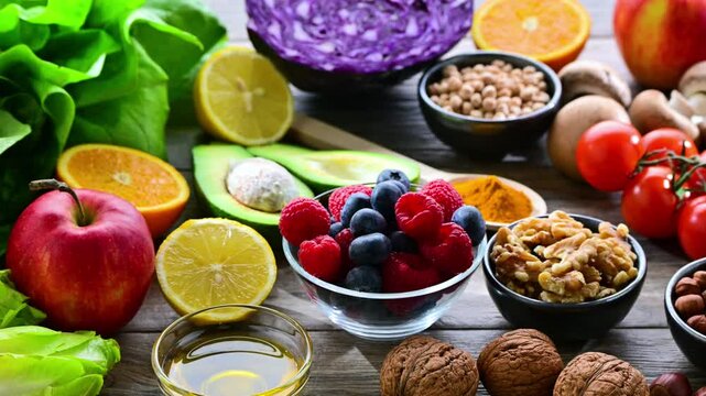Foods representing anti-inflammatory diet.
