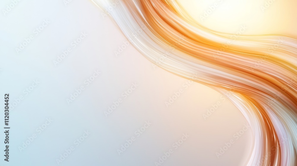 Poster abstract light flow with soft curves and warm tones creating a serene and peaceful background design