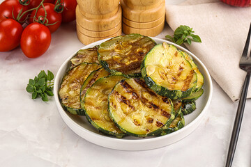 Vegan cuisine Grilled zucchini slices