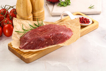 Raw beef meat uncocked steak