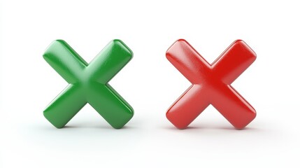 Fototapeta premium A red and green cross on a white background