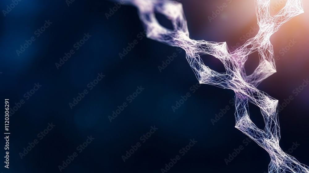 Poster abstract representation of complex molecular structure with light and shadows for scientific and art