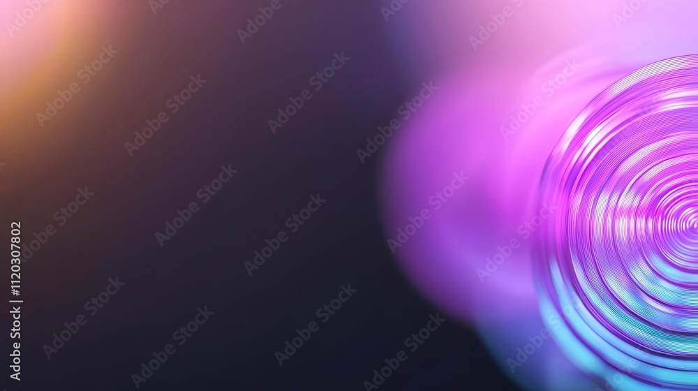 Poster vibrant abstract swirls of light and color with soft bokeh effect in shades of purple and blue on a 