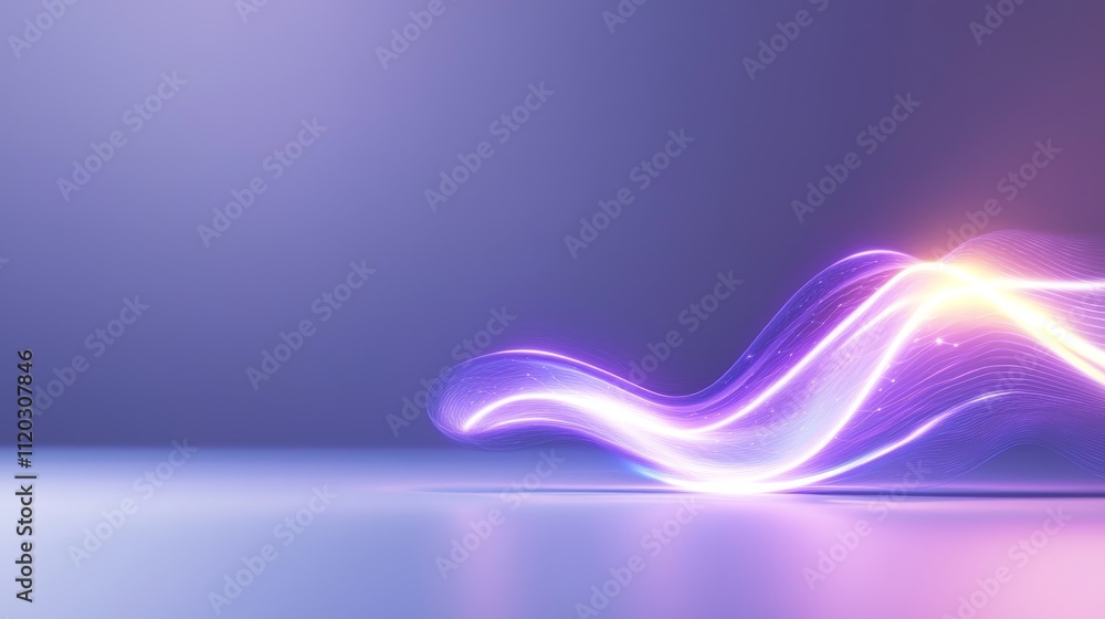 Aufkleber elegant abstract wave of light in purple hue over a smooth surface creating a futuristic and dreamy 