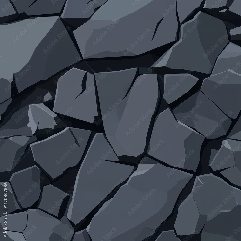 Poster a close up of a rock wall with many large rocks. generative ai